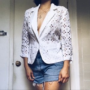 Eyelet blazer